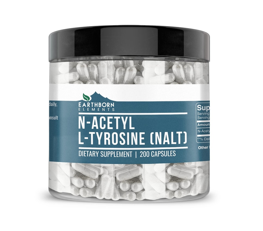 土生元素 N- 乙酰L- Tyrosine (NALT) 200 Capsules, 纯和未稀释, 无添加剂