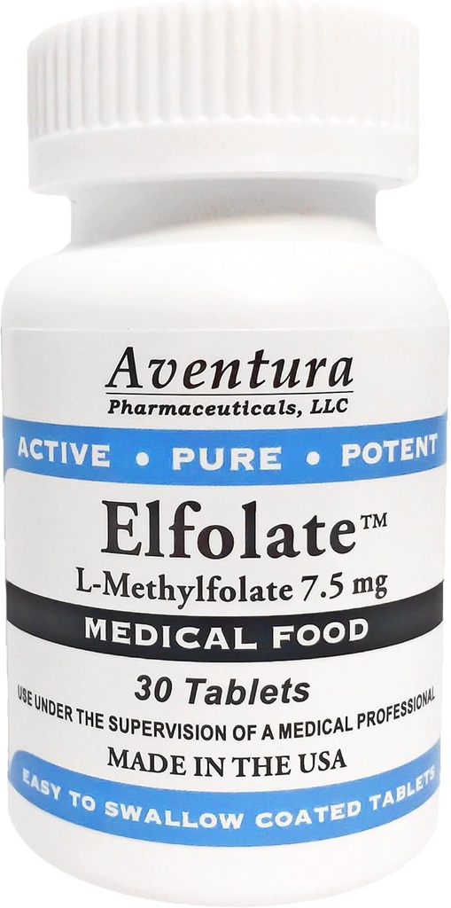 ELFOLATE 7.5mg L-Methylfolate Methylfolate Methylfolate 医疗食品补充专业强力活性纯能剂 30片
