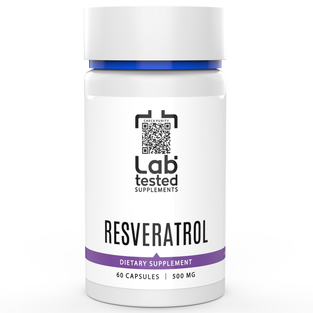 Trans-Resveratrol - 60 500mg Capsules - 第三党COA提供每批# - 纯粹Resveratrol - 无填充器