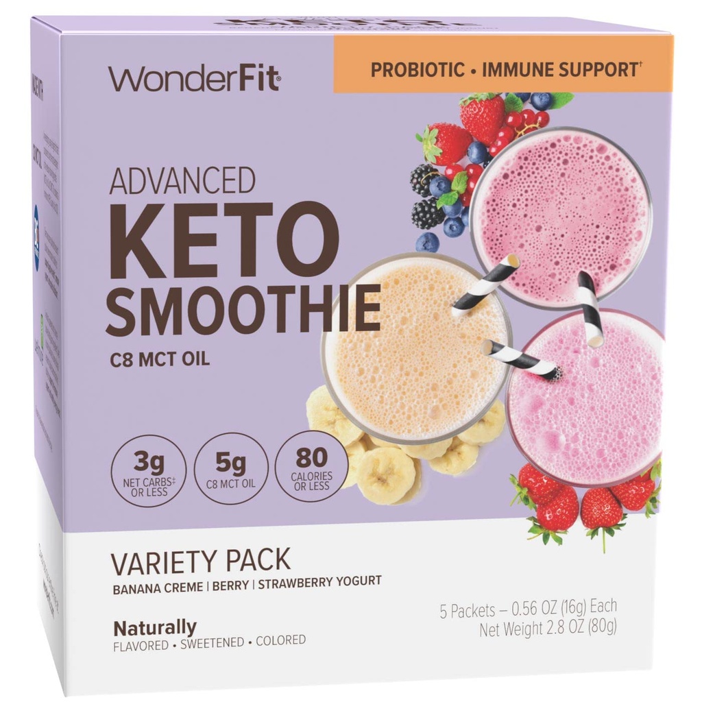 WonderFit by WonderSlim Keto smoothie with C8 MCT Oil, Variety Pack, 1-3g Net Carbs, Gluten Free, Probiotic & Immune Support (5ct) 互联网档案馆的存檔,存档日期2013-12-21.