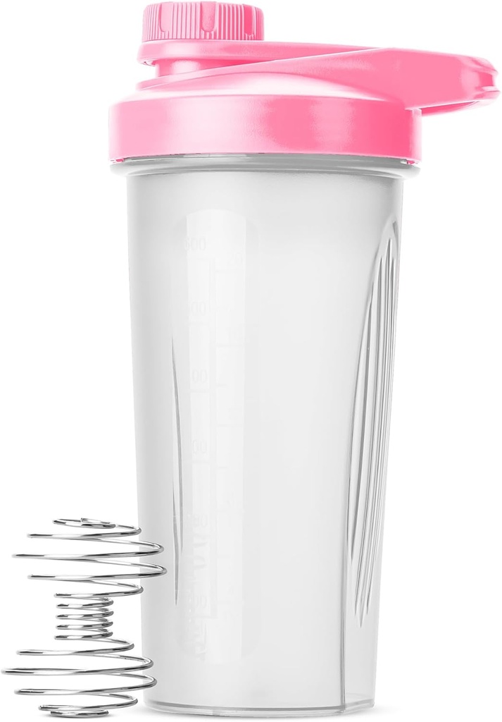 Pen Shaker Bottles先生 - 28 oz, 粉红色蛋白质混合瓶与Whisk Ball, Shaker Bottles for Protein Shakes