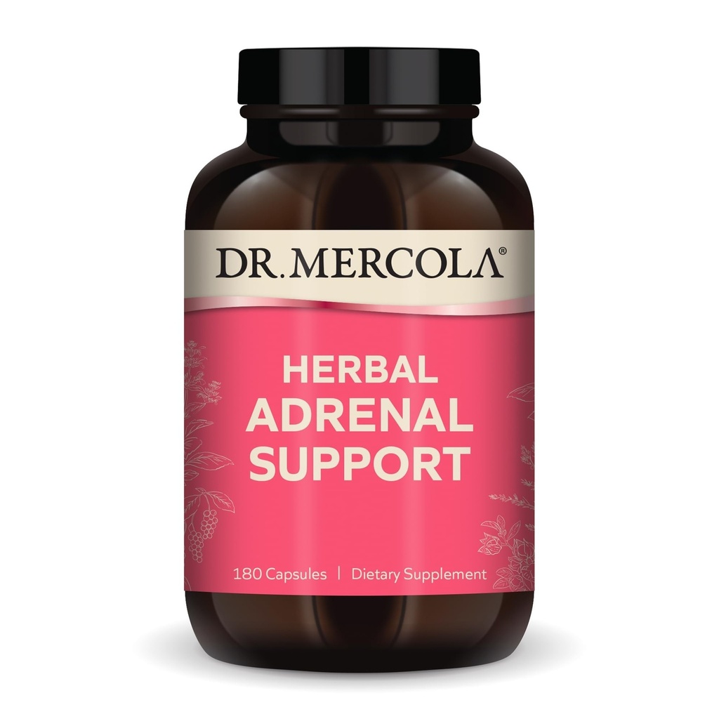Mercola Herbal Adrenal Support博士,90名服务人员(180名卡普尔人),饮食补充,精神和压力管理,非GMO