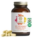 PURE SYNERGY D3 + K2 Complex → Vegan Vitamin D3 K2 Complex → Organic D3 配有维生素K2和K1 Plus 有机全食 → 支持骨,脑,和免疫健康(60 Capsules)