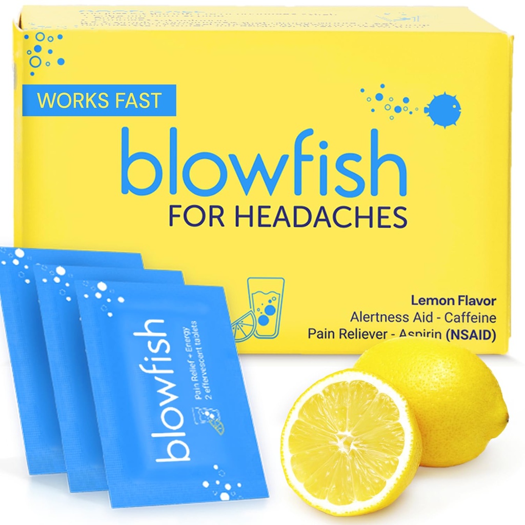 Blowfish for Headaches QQ 新的最大强度 Effervescent 公式处理头痛快速(1 pack)
