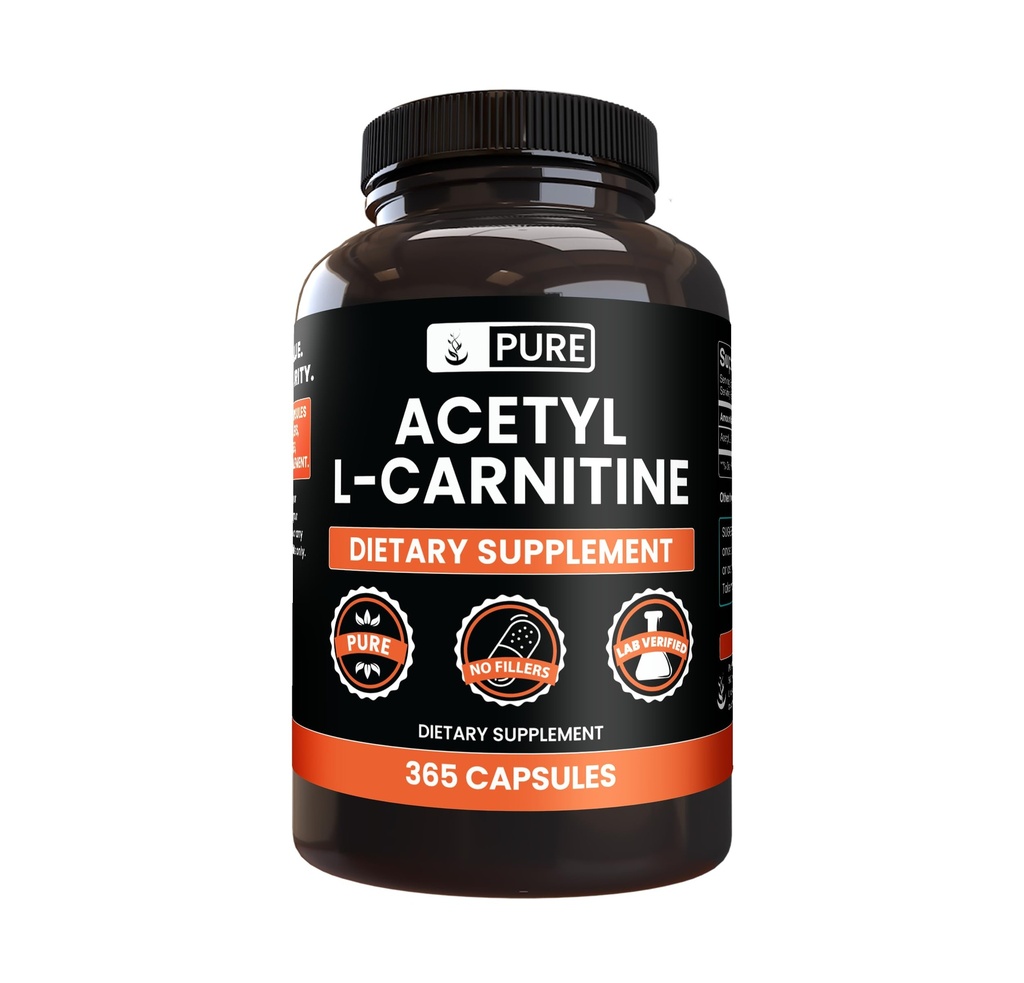 纯原成料 乙酰L-Carnitine(365 Capsules) 无镁或水稻填充器,永远纯净,实验室验证