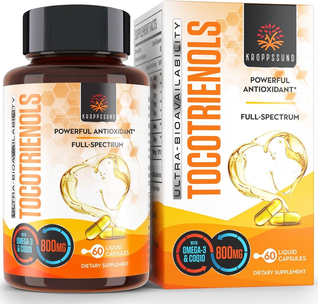 Kroppssund Tocotrienols 800mg 维生素E Tocotrienols中的富含量 - 60 液体卡普尔