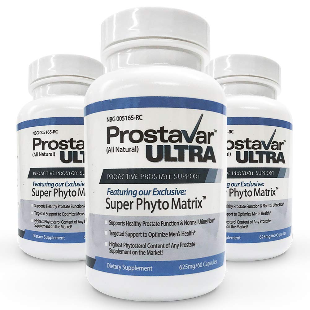 3瓶新改进来自原Prostavar Ultra 前列腺支持的制造者 600mg 90% Beta-Sitosterol & 320mg Saw Palmetto + Grape种子提取器