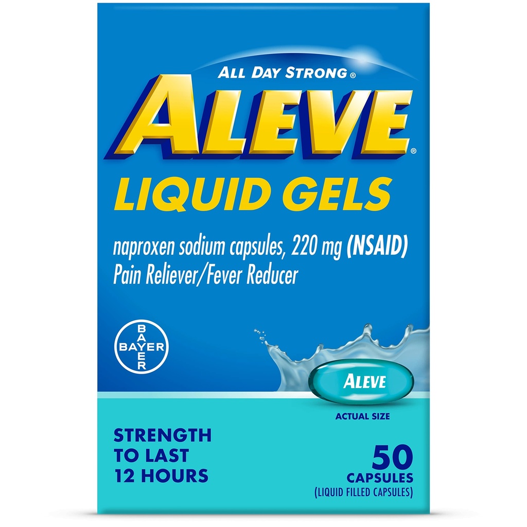 Aleve Liquid Gels, Naproxen Sodium 止痛药