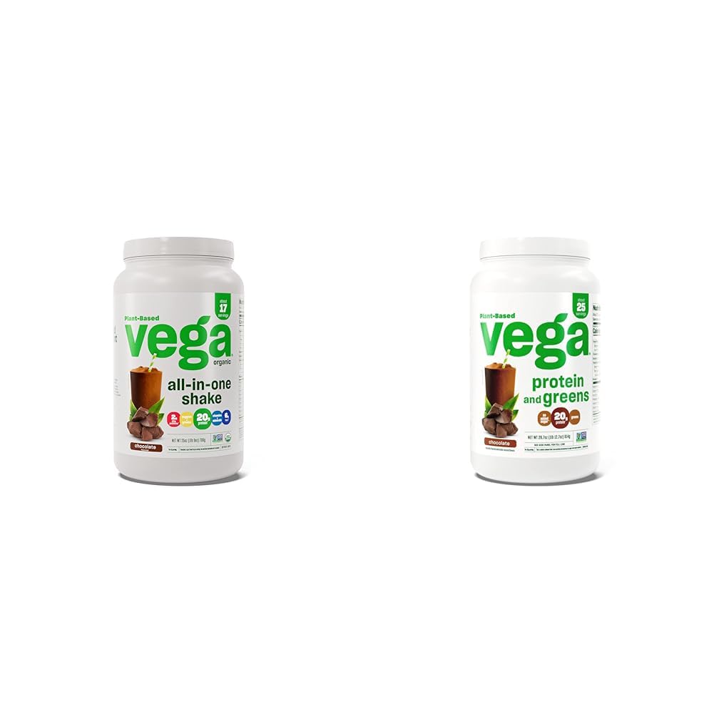 Vega 有机全摄性 Vegan 蛋白质粉 巧克力和蛋白质 绿色蛋白质粉 巧克力