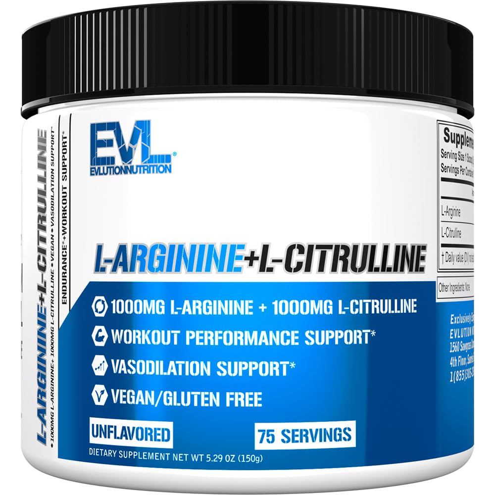 增生营养 L-Arginine + L-Citrulline - 耐力+锻炼性能补充 - 2000mg 复合体 - 蒸汽+氮氧化物支持 - Vegan + Gluten 免粉 - 75 服务