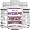 成人的Lutein & Zeaxanthin眼科健康补充品,自然眼科与视觉公式 w/维生素A,Lutein, Zeaxanthin, Bilberry 提取器, Retina & Lens 60 Caps的Eyebright & Lycopene