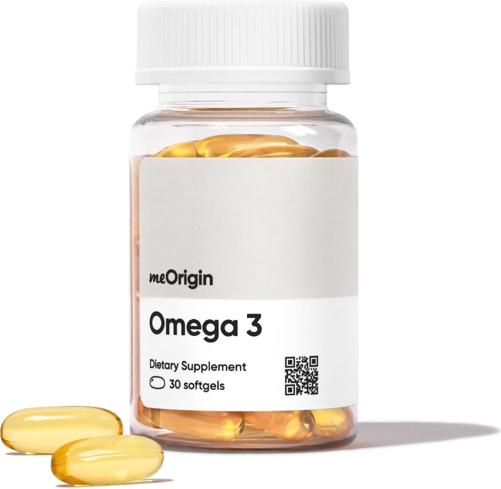 Omega 3 EPA & DHA,鱼油每服1000毫克,支持心脏,脑,皮肤和眼部健康,无 Burp-Back,30 Softgel,30天供应