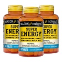 MASON NATURAL 超级能源,用瓜拉纳、Panax Ginseng和Kola Nut用于最佳性能和能源,90天供应,60块平板电脑(3包)
