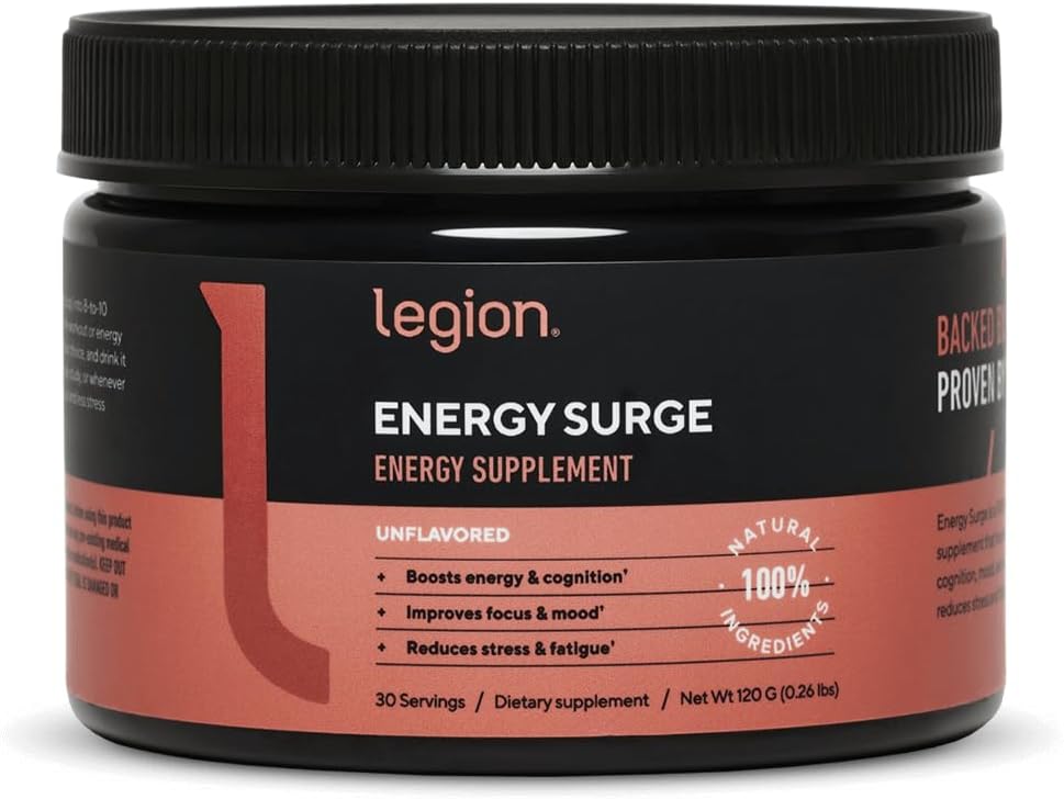 LEGION 能源补充剂 - 不受欢迎的能源饮料粉 - 配有陶林和维生素B复合物的咖啡因粉 - 健康能源饮料天然甜化能源粉(120g)