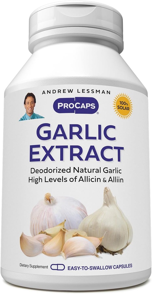 (原始内容存档于2018-09-21). Andrew Lessman Garlic Extract - 180 Capsules - 脱碘天然大蒜 Extract. 保护性硫化合物。 纯,仁,无味. 无余味、无胃痛、无添加剂