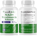 120 NAD + 伯爵补充, Liposomal Nicotinamide Riboside Capsules 900MG 与 Resveratrol & Quercetin 、 抗衰老高纯度 Nicotinamide、 细胞热生成/ 能源/免疫促进器