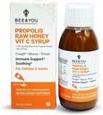 BEE 和 You Propolis 提取 Cough Syrup w/维生素C, 舒舒蜜,天然免疫支持, 舒舒喉剂,抗氧化剂, 儿童与成年人, 5 Fl Oz, 男女