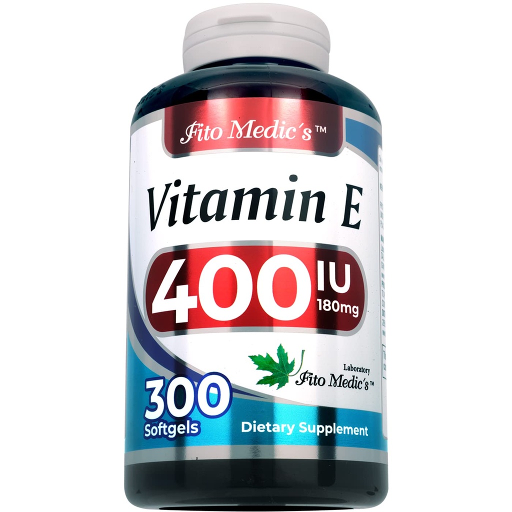FITO MEDIC's Lab - 维生素 e - 400 IU,300软胶 - 纯维生素 e Oil - 用于抗氧化剂支持 - 维生素 e Capsules - 超高吸收 - 维生素 e.