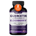 Gade 营养 Quercetin with Bromelain & Elderberry → Quercetin with Vitamin C and Zinc → 锌 → Quercetin 500 mg with Vitamin D3 → 每日免疫辅助补充剂 - 2个月供应量