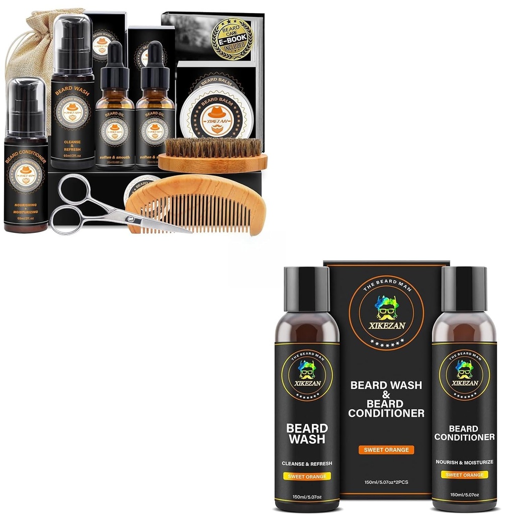 XIKEZAN 男子礼物w/Beard Kit和Beard Shampoo和条件器