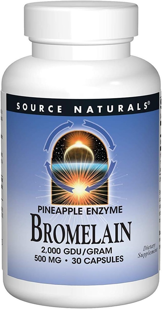 来源 天然 - Bromelain 2000 Gdu,500毫克,30个胶囊