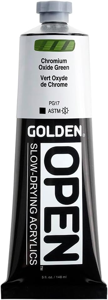 由GOLDEN、氧化铬绿色、5伏兹管、专业丙烯油画、不透明而开口