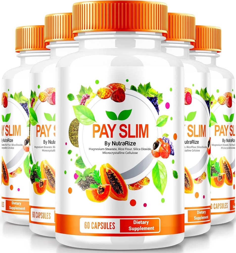 NutraRize(5 Pack) Pay Slim Capsules, PaySlim All-Natural Suppose for H健康的体重损失, 实现身体和健身目标的精品公式, 官方审查(300 Capsules)