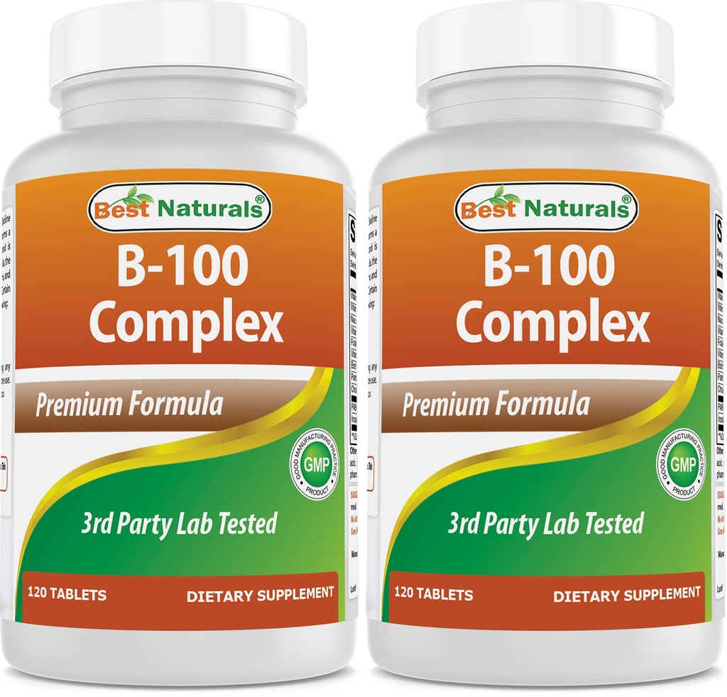 最佳自然 B 100 复杂 120 片 (B 复杂 维生素)(120 计数 (Pack of 2))