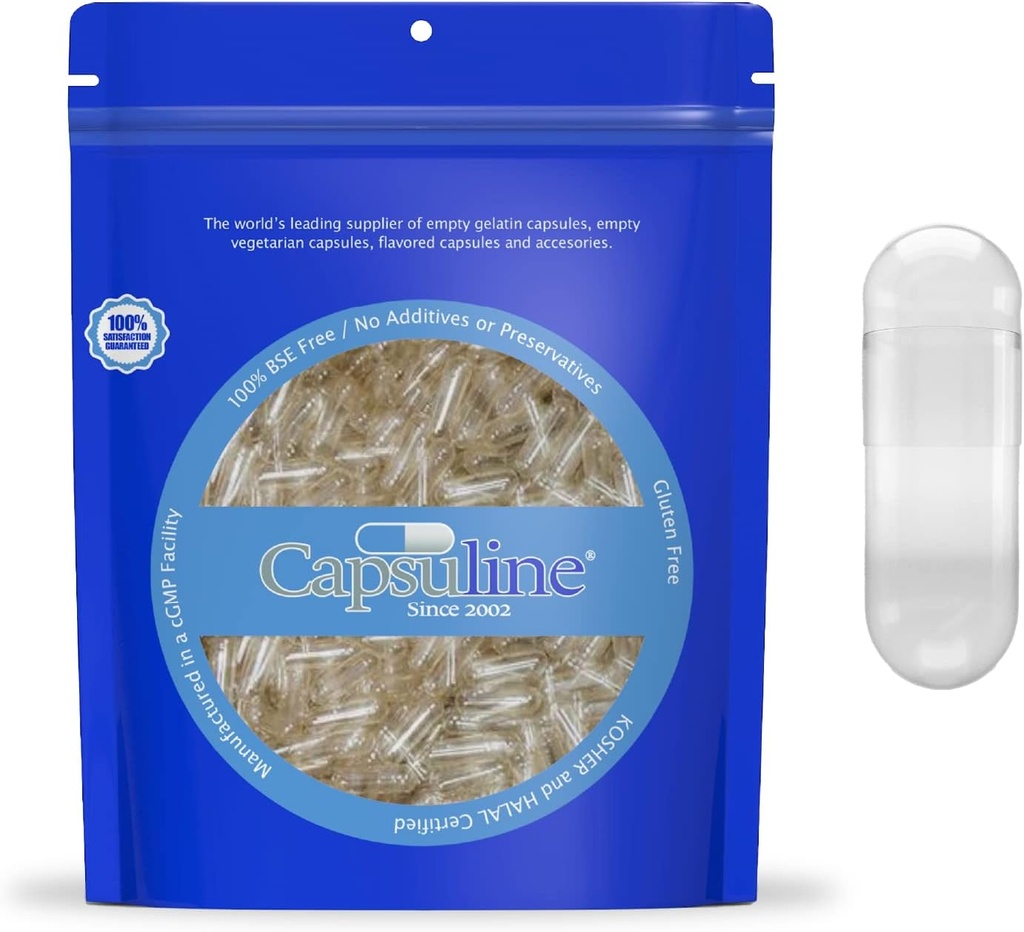 Capsuline 彩色尺寸 4 空 Vegan Capsules - 5000 计数 - 空 Veggie Pill Capsules - DIY 蔬菜 Capsule 填充 - 空 Caps - 科舍尔和Halal 认证 - 非 GMO 认证(白色)