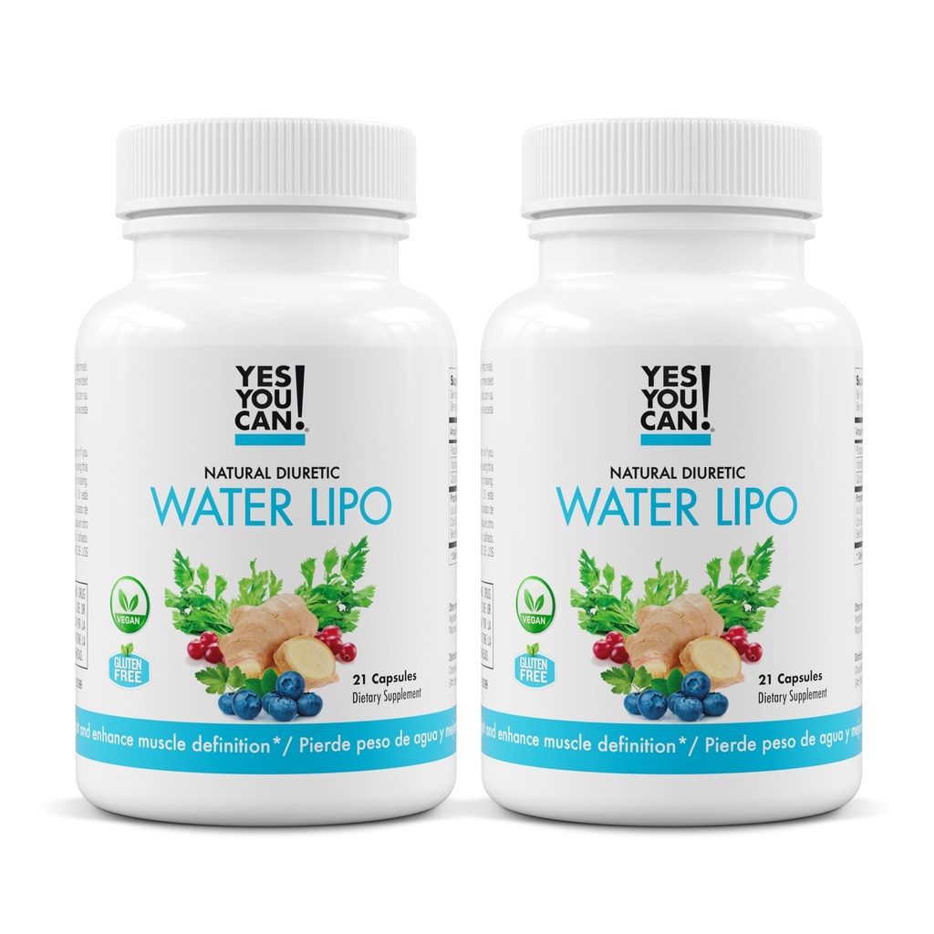 对,你可以! 天然水 Lipo 药丸 -- -- 含电解质和维生素的二尿清洁剂 -- -- 有助于保持水 -- -- 无粘液,每瓶21个卡普尔(2包)
