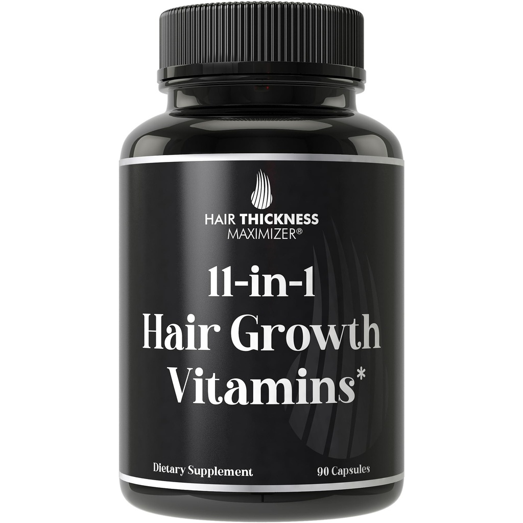 11-in-1 Vegan hair growth Vitamin for Thinning & Brittle Hair – 高级维生素复合体,配有5,000mcg Biotin,南瓜种子,锌. Supports Thicker, Healther-Looking Scalp for Men
