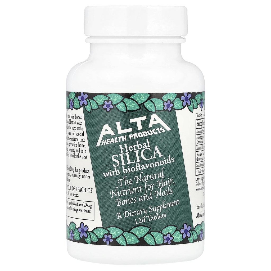 阿尔塔健康产品,草药SILICA 配有生物氟化物,平板,120个计数