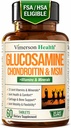 Glucosamine Chondroitin MSM 补编 – 男女高级联合补编 w/Glucosamine Sulfate 1000mg,Chondroitin Sulfate & MSM,维生素B12和更多用于联合健康 – FSA 合格