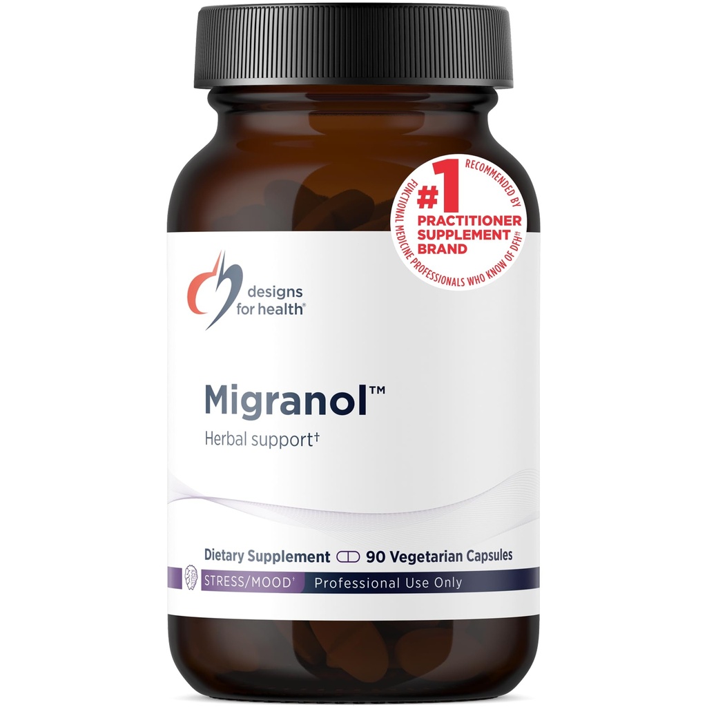 健康Migranol的设计 - Feverfew 补充 Magnesium Malate, Curcumin (Turmeric) 提取,Rosemary + B2 Riboflavin - Non-GMO + Gluten Free (90 Capsules)