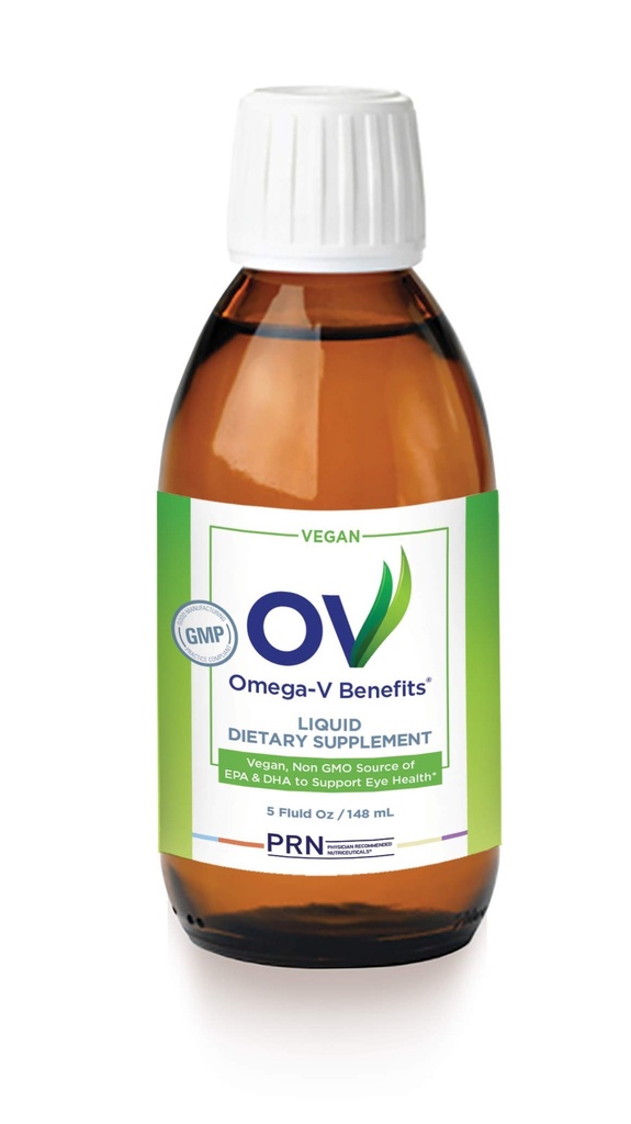 Omega-V 惠益 液态Omega 3 补充 - 5 oz,30天供应 - Vegan 补充 1000 mg EPA & DHA 眼部健康