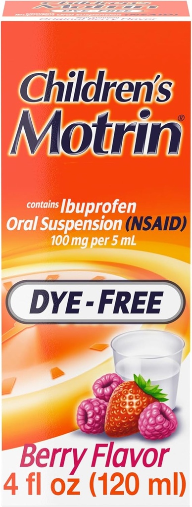 儿童Motrin儿童口服暂停医学,100mg Ibuprofen,Berry Flavored, 4 f.
