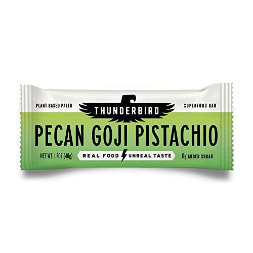 雷鸟巴斯能源小吃,无糖蛋白,健康真实食品,Vegan Paleo Non-GMO,无添加糖,Pecan Goji Pistachio Flavor(12个伯爵,1.7个z.