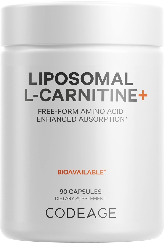 代号: Liposomal L-Carnitine+ 补充剂 - 500 mg L-Carnitine L-Tartrate 每种服务 - 免费的氨基酸 - 氨基酸 -  Liposomal 交付 - Vegan, N-GMO, Gluten-Free - 90卡普尔