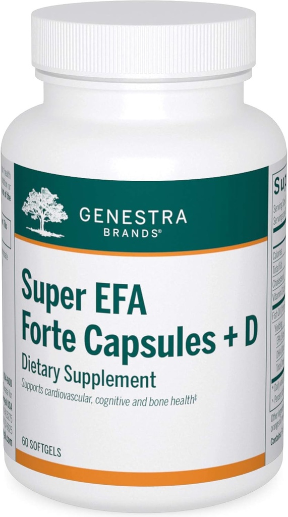 Genestra Brands Super Emplocation Forte Capsules + D + 鱼油配方支持认知、心血管和联合健康 → 60软胶