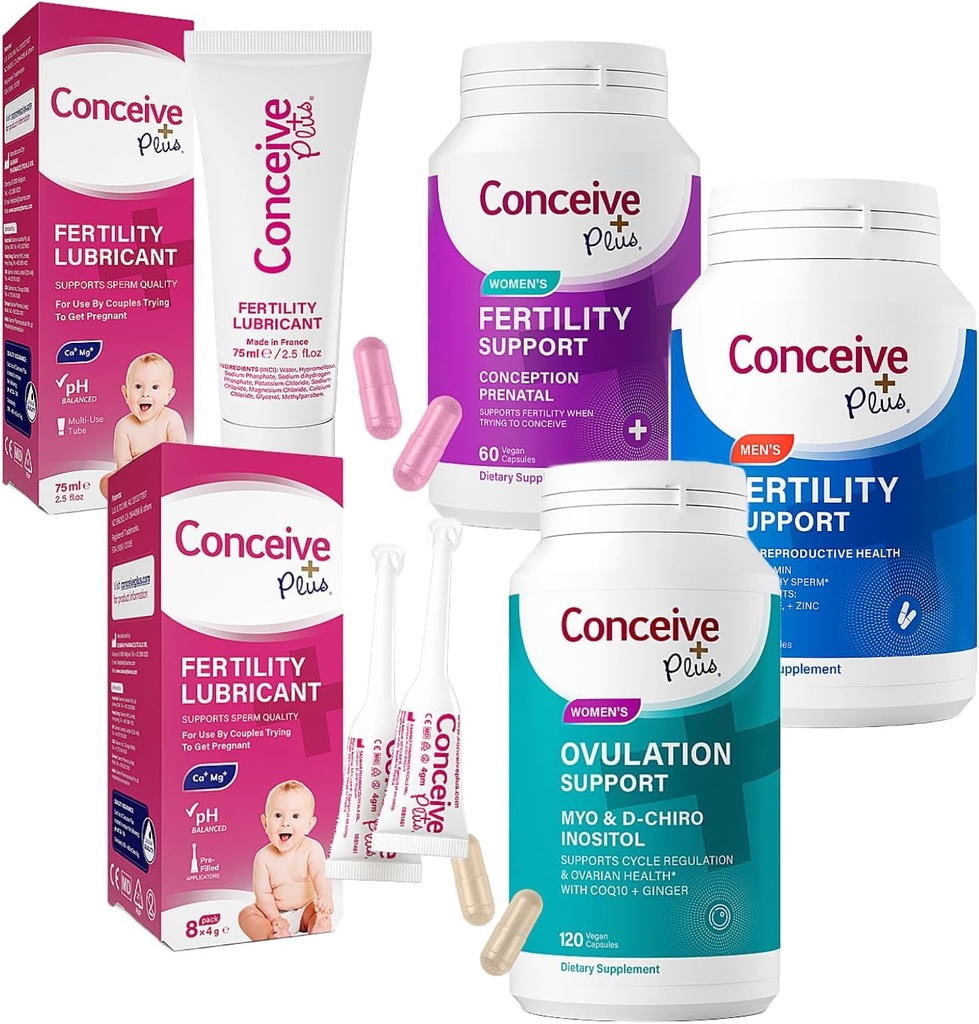 ConcEVE PLUS 完整生育率套装 - 尝试构思情侣 Kit TTC 生育率补充剂和精液友好润滑剂