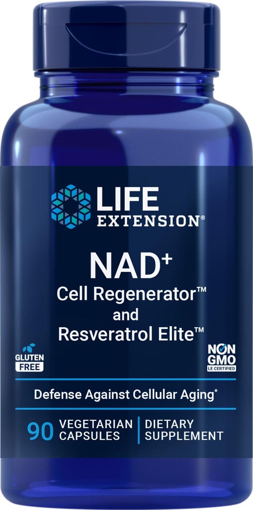 寿命延长 NAD+ 细胞再生器和resveratrol Elite, 90 Veg Caps