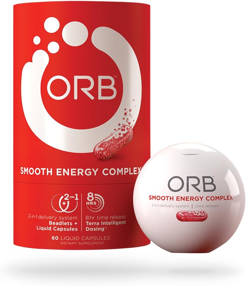 ORB 平滑能源综合体 — Energy Formula + MCT Oil for Easier Absolutement — — 提供持续平滑能源,支持一个警觉的精神状态,时间释放的光束用于一致能源 — — 60个计数