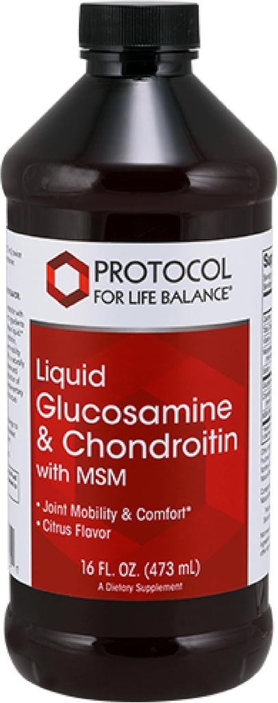 与MSM-联合支助-Chondroitin MSM的液体Glucosamine & Chondroitin生活平衡议定书 补充 - 免费鸡蛋和奶制品 - 16 fl oz