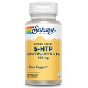 SOLARAY 5 HTP 补充维生素C和B-6 - 睡眠补充和血清素合成支持 - 实验室验证,60天钱包保证 - 60个服务,60个肠内卷曲蔬菜