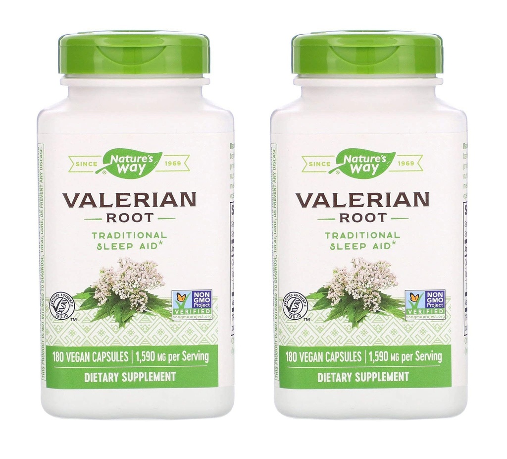 自然之道 Valerian Root 1,590毫克传统睡眠援助作为饮食补充(180 Vegan Capsules) 包装 2