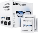防雾镜擦拭镜 Lulumonster, [150 Pre-Moisted 个人包装擦拭] [非擦拭和不擦拭] 擦拭镜、太阳镜、电话屏幕镜头擦拭镜、护目镜