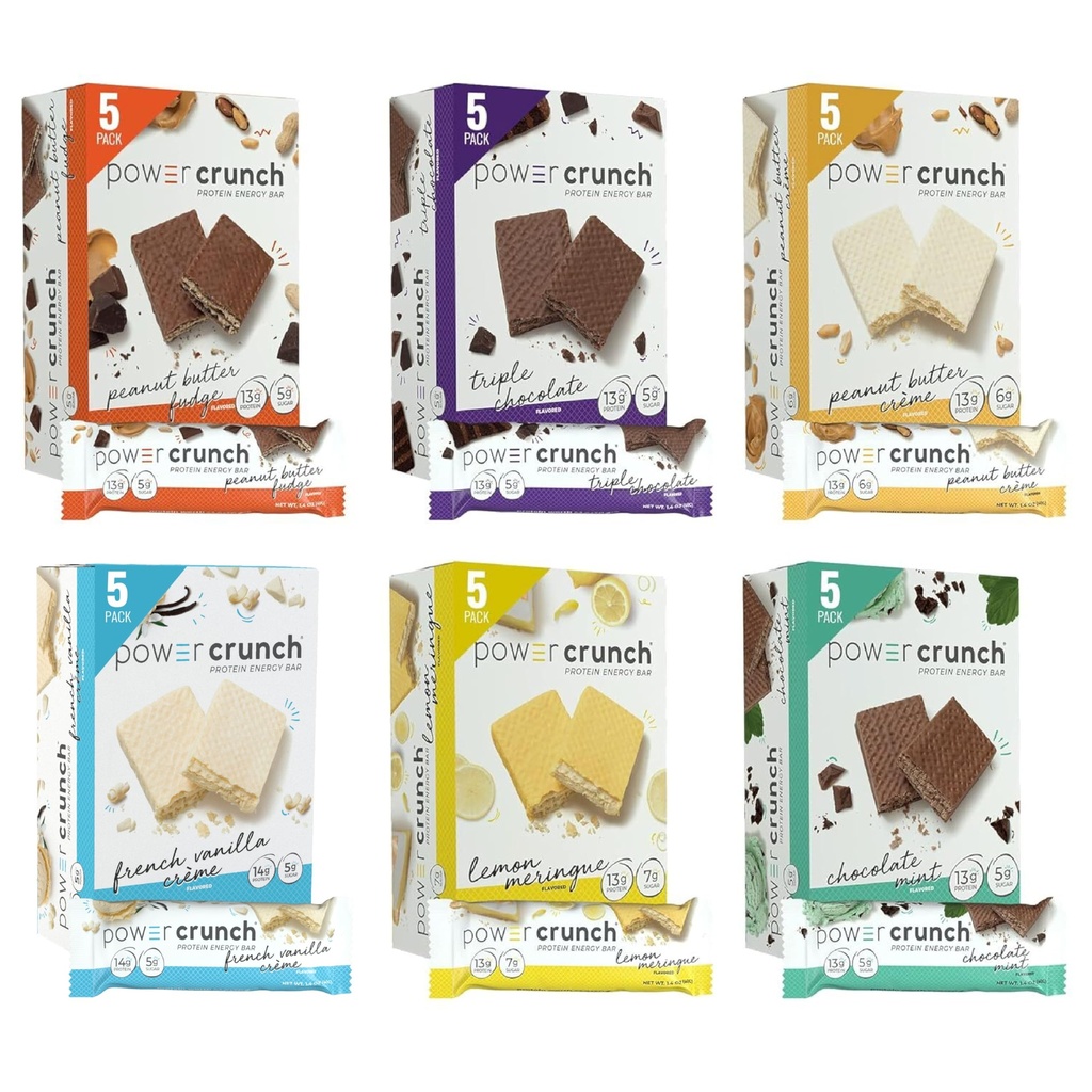 Power Crunch Protein Wafer Bars, Variety Pack, in 6 Flavors 1.4 Ounce Bars (30 Counter)). 普林斯顿大学出版社. 高蛋白馅饼 美味的味道