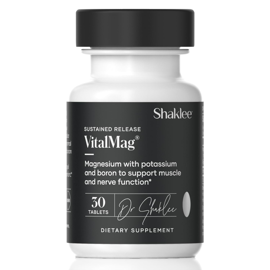 Shaklee - 持续释放 VitalMag - 神经、肌肉和心脏健康的镁补充剂 - Potassium & Boron Blend - 支持心血管健康 - 轻松消化 - 30片