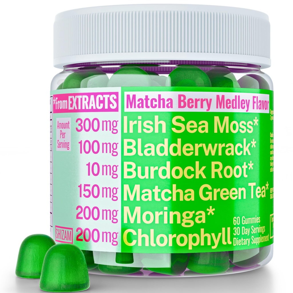 莫林加 爱尔兰海 Moss 氯phy EGCg 绿色茶叶 Burdock 根 Bladderwrack 超级绿地 Gummys, 粉末 Capsules Pills 液体 滴油叮当 补充 Alt,有机 绿色海摩斯