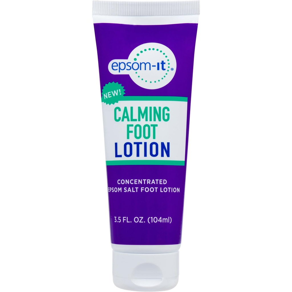 Epsom-It calming Foot Lotion - 对疲倦的脚跟和Ankles、Epsom Salt Magnesium Sulfate Rub和Urea、柔软的硬皮和裂缝的脚跟、腿部的硬化、膝盖和脚部,3.5oz